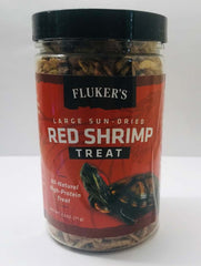 Fluker's All Natural Large Sun-Dried Red Shrimp, High Protein Treats, Aquatic Turtle Food, Great for Aquatic Frogs, Tegus, Monitors, and Tropical Fish