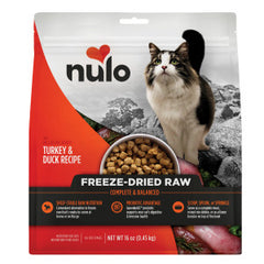 Nulo Freestyle Freeze-Dried Raw, Ultra-Rich Grain-Free Dry Cat Food for All Breeds and Life Stages with BC30 Probiotic for Digestive and Immune Health, Turkey & Duck