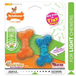 Nylabone Moderate Chew Flexi Chew Bone Peanut Butter & Bacon