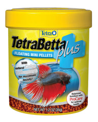 TetraBetta PLUS Floating Mini Pellets, Fish Food With Natural Color Enhancer