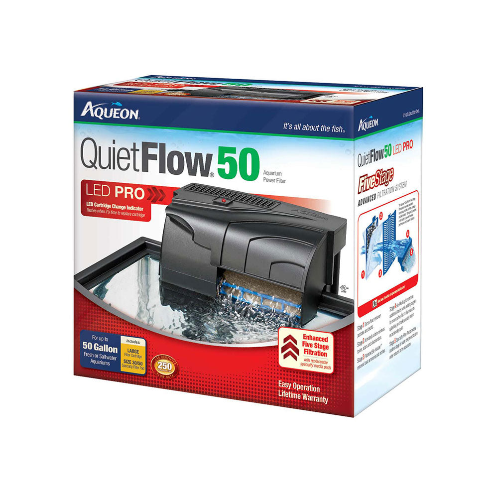Aqueon® Quietflow LED Pro Aquarium Power Filter Size 50