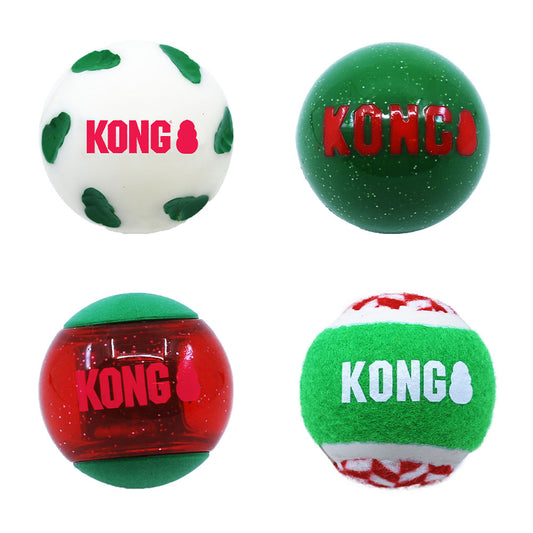 Kong® Holiday Occasions Balls Medium Dog Toy 4pk