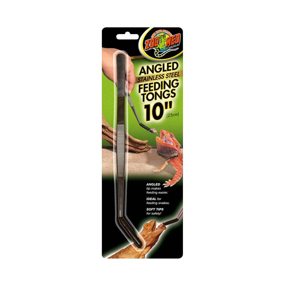 Zoo Med Laboratories AngLED Stainless Steel Feeding Tongs 10 Inch