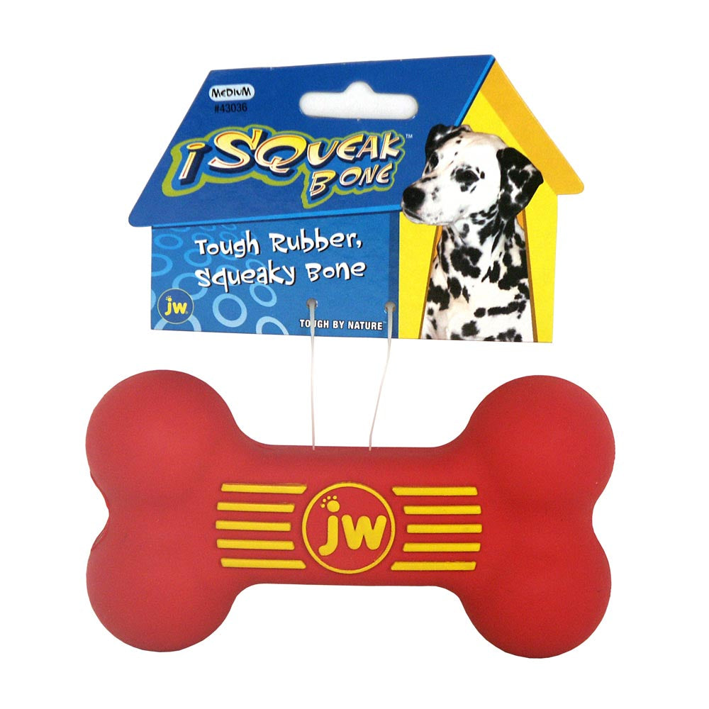JW® iSqueak® Bone Dog Toy Assorted Color Medium
