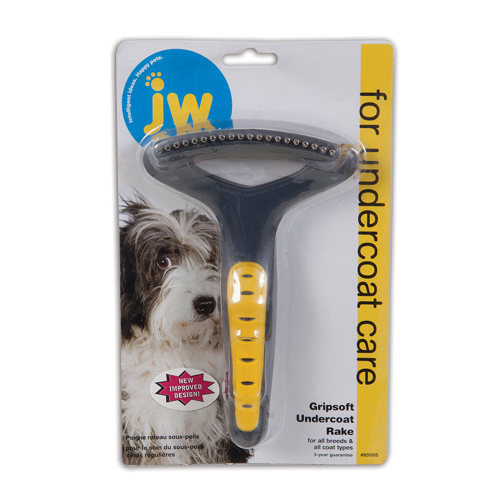JW® Gripsoft® Undercoat Rake Gray/Yellow Color Regular Teeth