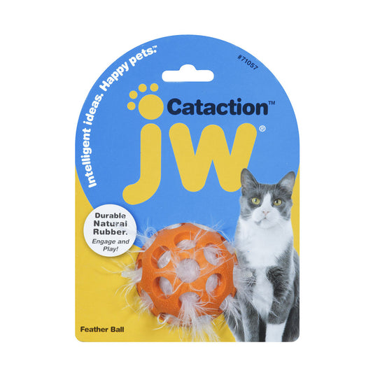 JW® Cataction Feather Ball Cat Toys Color One Size