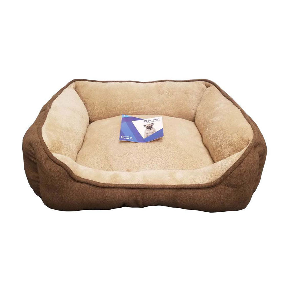 Petcrest® Cuddler Bed for Dogs & Cats Brown 25" x 21"