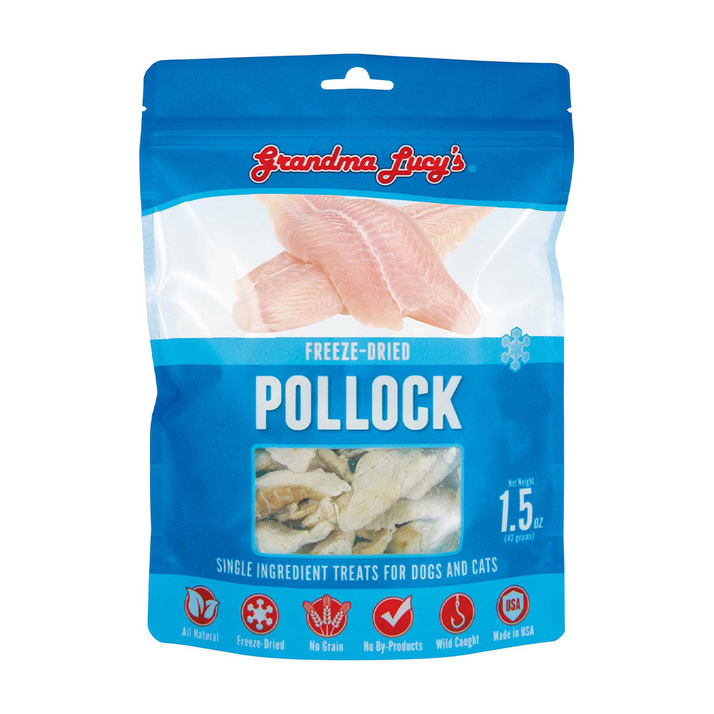 Grandma Lucy’s® Freeze-Dried Pollock Single Ingredient Dog and Cat Treat 1.5 Oz