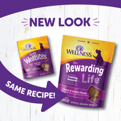 Wellness Rewarding Life Dog Treats, Natural, Training Treat, Grain Free, Soft Chicken & Venison