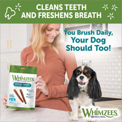 Wellness WHIMZEES Veggie Sausage Dog Dental Treats, Natural Chews, Small Size Stick