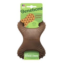 Benebone Dental Durable Dog Chew Toy for Aggressive Chewers, Real Peanut, Made in USA