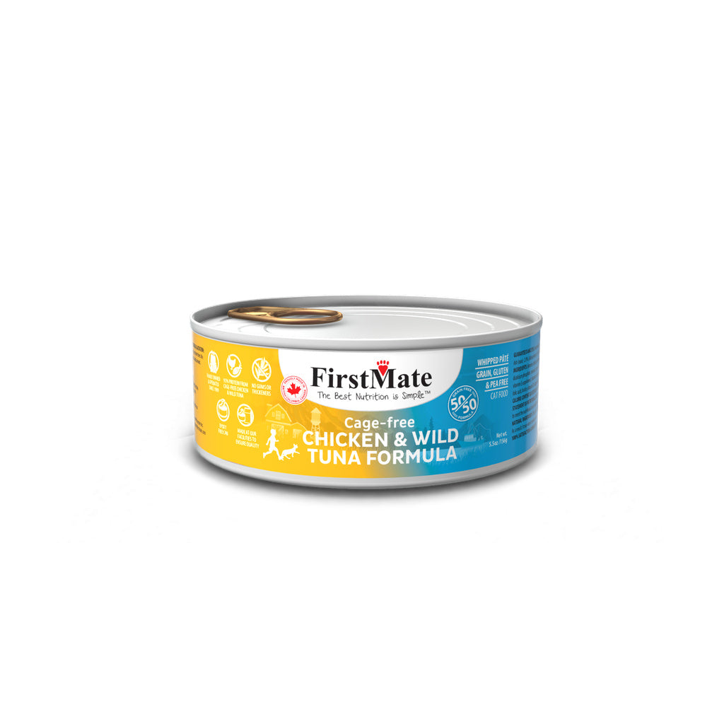 FirstMate Free-Run Chicken/Wild Tuna Cat Food 5.5oz, 24 cans