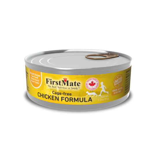 FirstMate Limited Ingredient Can Cage-Free Chicken Cat 3.2oz, 24 cans
