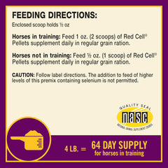 Red Cell® Pellets – Vitamin-Iron-Mineral Supplement for Horses 4 lb