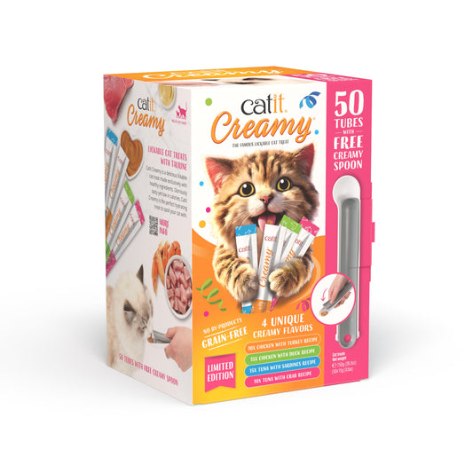 Catit Creamy Lickable Variety Multipack Gift Box with Spoon 50 / 0.5 oz