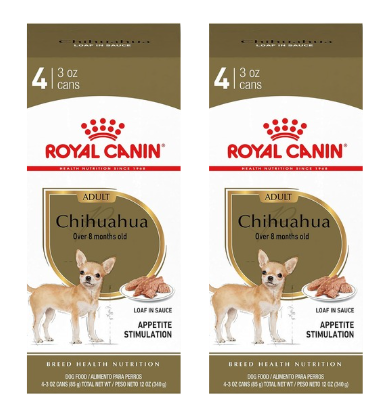 Royal Canin Breed Health Nutrition Chihuahua Adult Loaf in Sauce Wet Dog Food, 3 oz can (4-pack), 2 count