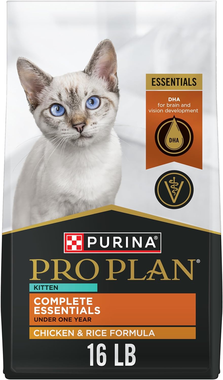 Purina Pro Plan Kitten Dry Cat Food Chicken & Rice Formula – 16 lb Bag