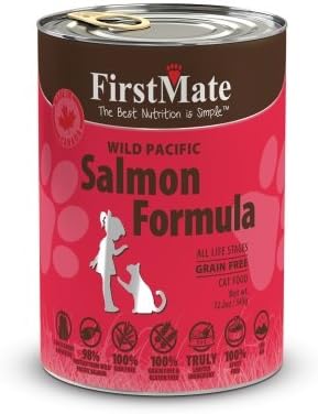 FirstMate Grain-Free Wild Salmon Wet Cat Food (Pâté) – 12.2oz Single Can