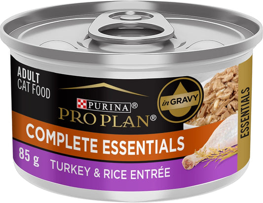 Purina Pro Plan Turkey & Rice Wet Cat Food in Gravy – 24 Pack 3 oz Pull-Top Cans
