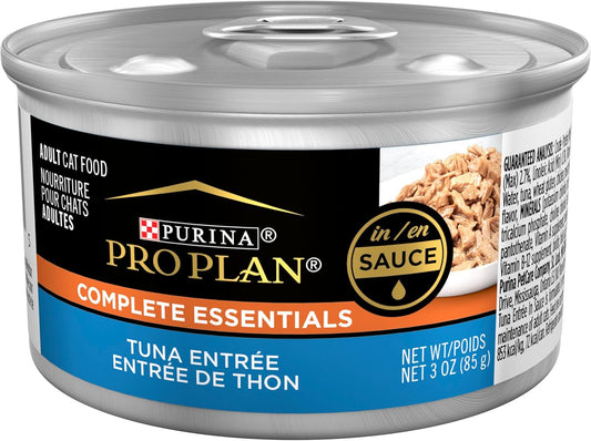 Purina Pro Plan Tuna Entree in Sauce Wet Cat Food  – 24 Pack 3 oz Pull-Top Cans