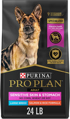 Purina Pro Plan Large Breed Sensitive Skin & Stomach Salmon & rice Dry Dog Food – 24 lb Bag