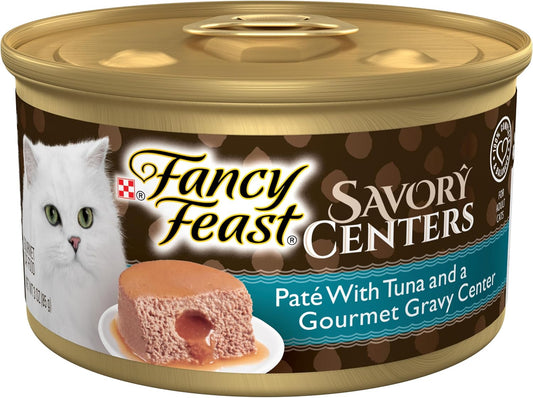 Fancy Feast Savory Centers Tuna Pate Wet Cat Food – 24 Pack 3 oz Cans