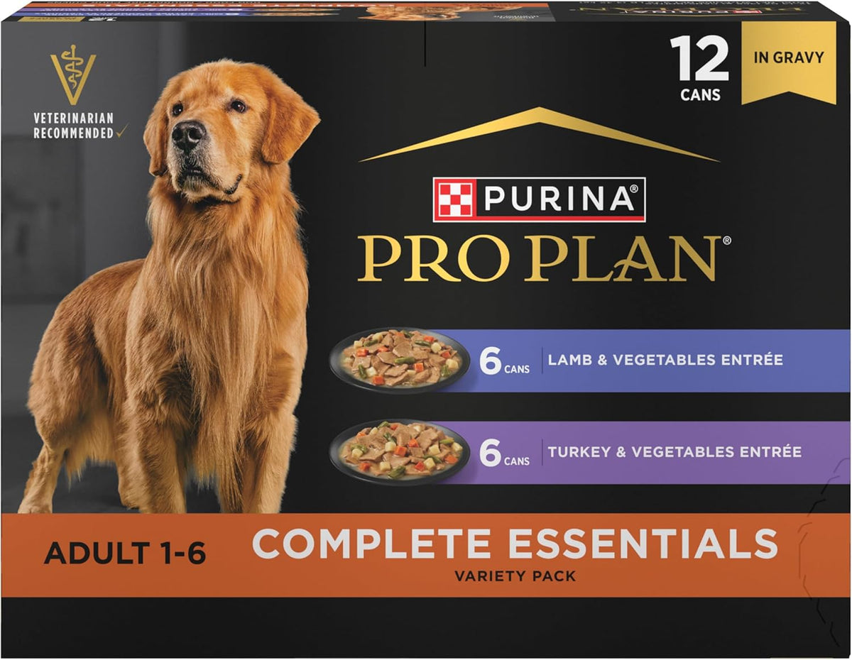 Purina Pro Plan Lamb & Turkey Wet Dog Food Variety Pack – 12 Pack 13 oz Cans