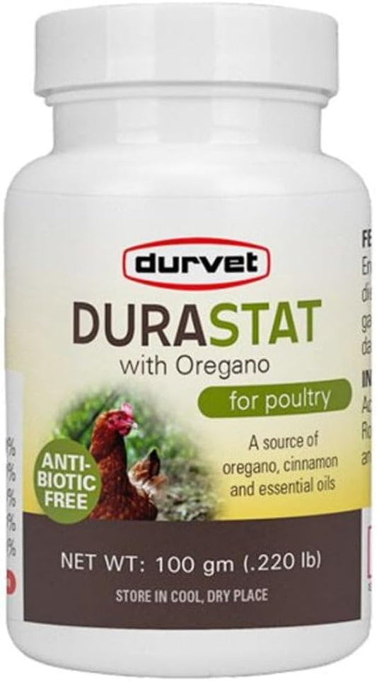 Durvet DuraStat with Oregano Poultry Supplement (4 gm & 100 gm)