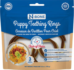N-Bone Puppy Teething Rings Taste of Texas Queso Con Carne Flavor 3 Count