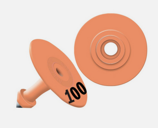 Allflex Global Small Round Numbered Tags 76-100 Orange
