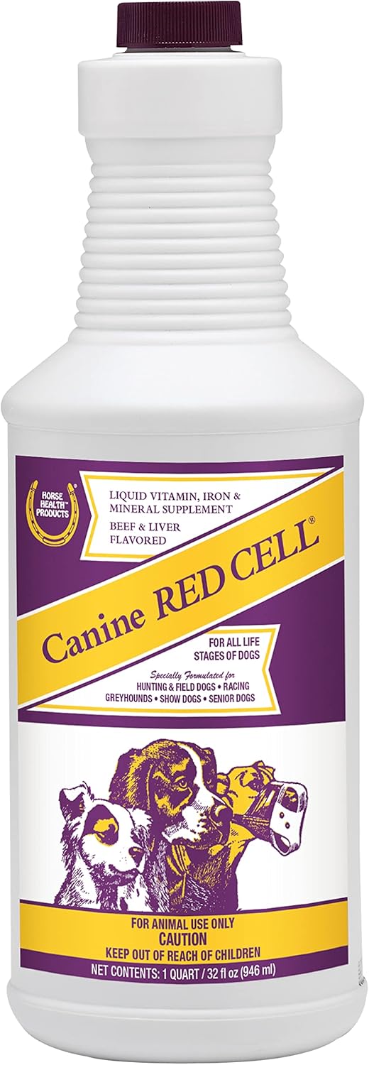 Horse Health Canine Red Cell – Liquid Vitamin-Iron-Mineral Supplement (1 Quart)