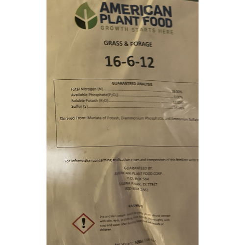 16-6-12/15S Grass & Forage Fertilizer – 50 lb Bag