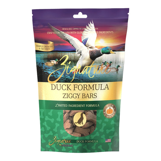 Zignature Dog Ziggy Bar Grain-Free Duck Formula Treats – 12 oz