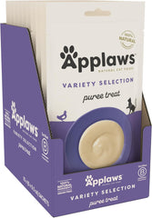 Applaws Lickable Cat Treats – Variety Pack (Chicken, Tuna & Salmon) 60 x 0.5 oz Sachets