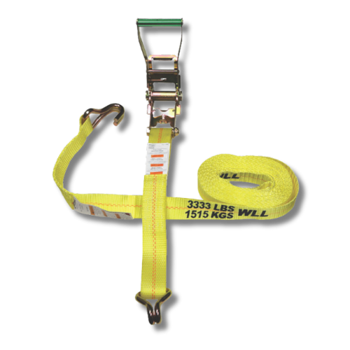 Ancra Cargo® Heavy-Duty 2" Ratchet Strap with J Hooks – 27 ft, 3,333 lbs Capacity