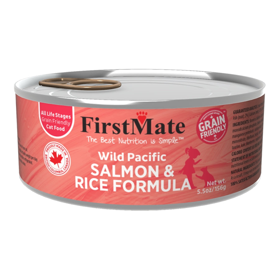 FirstMate Wild Salmon & Rice Wet Cat Food (Pâté) – 5.5oz Can (Single)