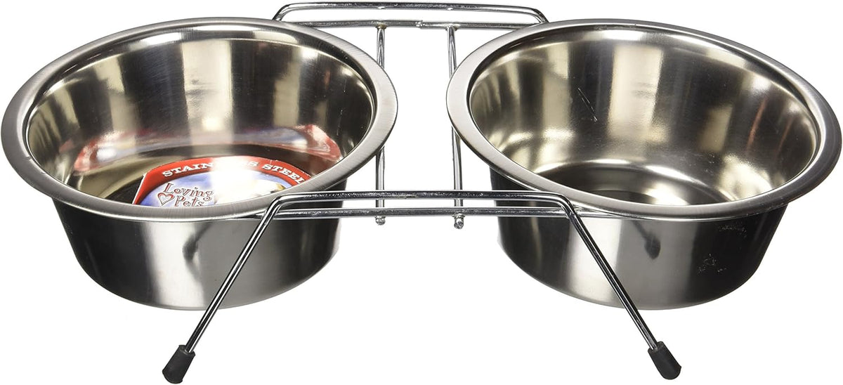 Loving Pets Double Diner Dog Bowl – 1 Quart
