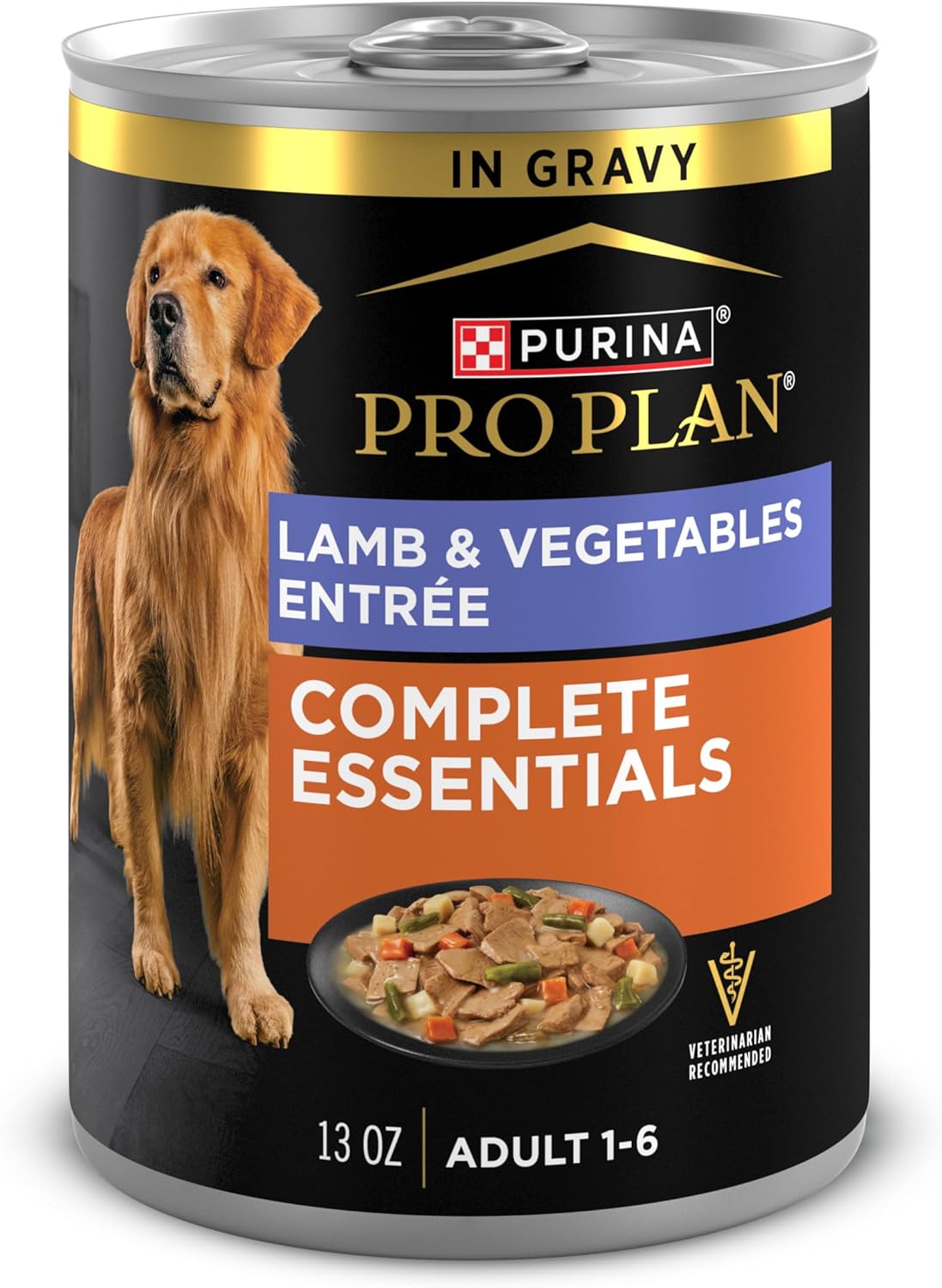 Purina Pro Plan Lamb & Vegetables Wet Dog Food in Gravy – 12 Pack 13 oz Cans