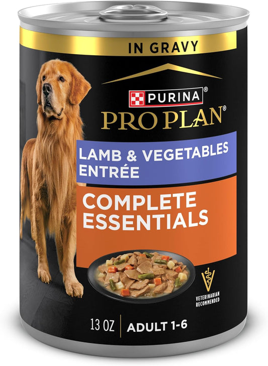 Purina Pro Plan Lamb & Vegetables Wet Dog Food in Gravy – 12 Pack 13 oz Cans