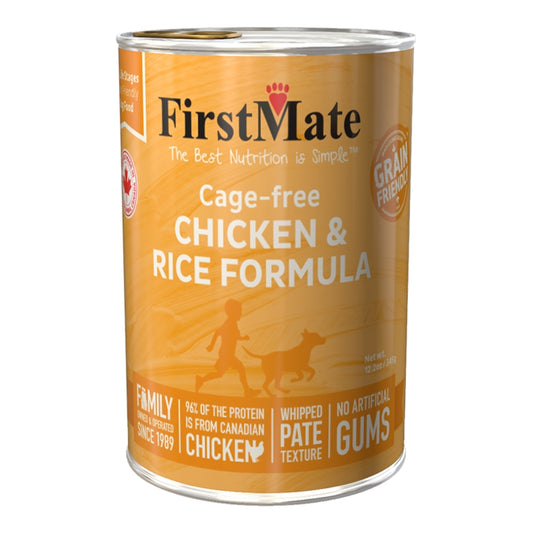 FirstMate Grain Friendly Chicken & Rice Wet Dog Food (Pâté) – 12.2oz Can (Single)