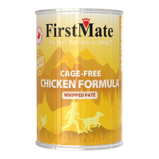 FirstMate Limited Ingredient Grain-Free Cage-Free Chicken Wet Dog Food (Pâté) – 12.2oz Cans (Case of 12)