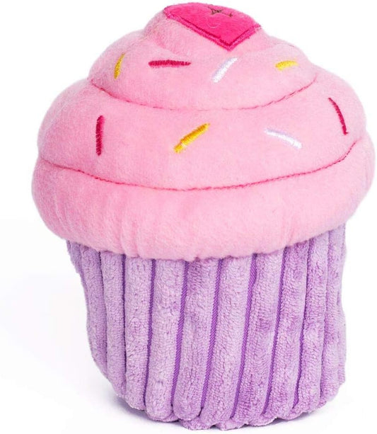 ZippyPaws Birthday Gifts for Dogs - Pink Birthday Cupcake, Plush Squeaky Dog Toy, Dog Birthday Party Supplies for Boys & Girls