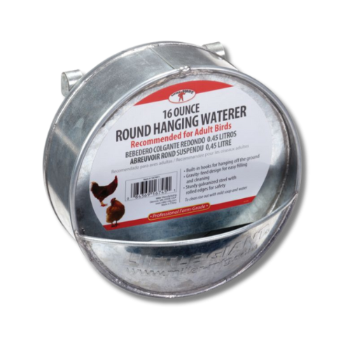 Little Giant® Galvanized Round Hanging Poultry Waterer 16 oz