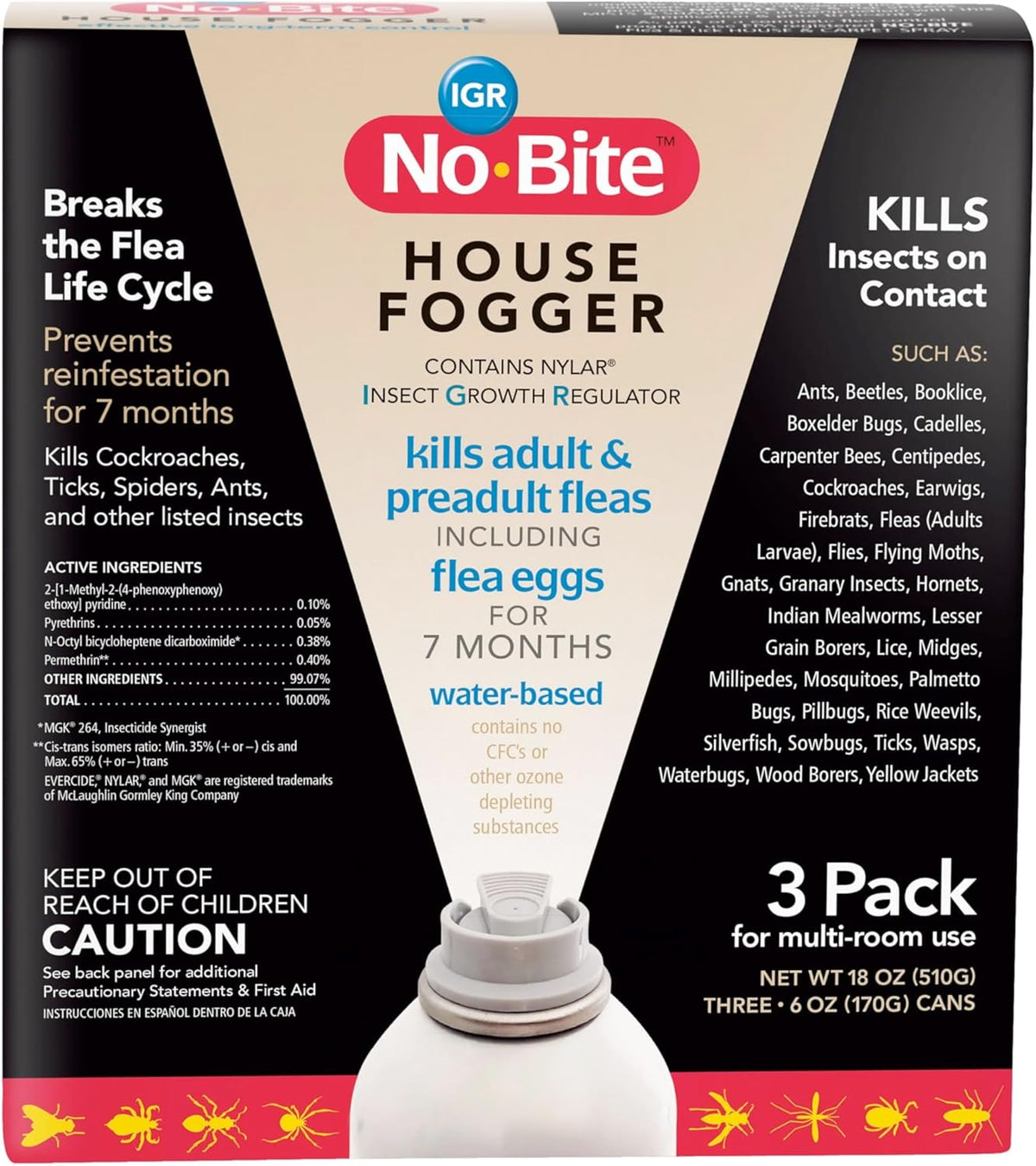 Durvet® No-Bite™ IGR House Fogger – 3 Pack for Flea & Insect Control