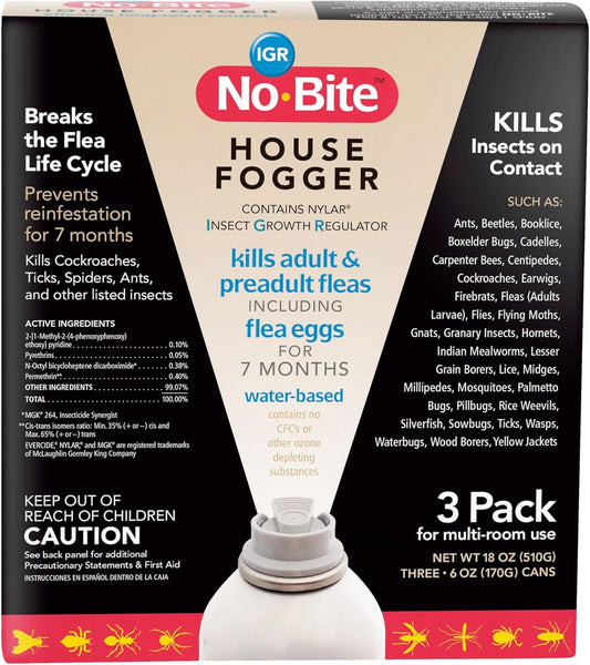 Durvet® No-Bite™ IGR House Fogger – 3 Pack for Flea & Insect Control