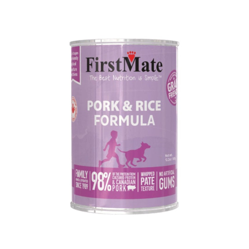 FirstMate Pork &amp; Rice Wet Dog Food (Pâté) – 12.2oz Can (Single)
