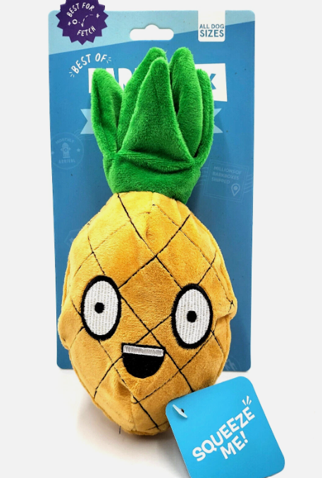 Bark Penny the Pineapply Plush Dog Toy Yellow & Green