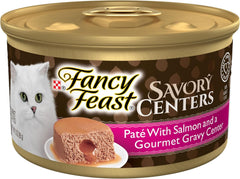 Fancy Feast Savory Centers Salmon Pate Wet Cat Food – 24 Pack 3 oz Cans