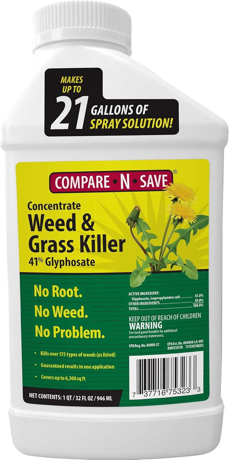 Compare-N-Save® Glyphosate Concentrate Grass & Weed Killer – 32 oz