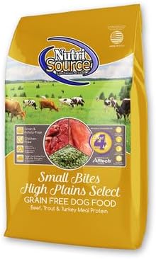 NutriSource, Small Bites High Plains Select Grain Free Dry Dog Food, 4 lb
